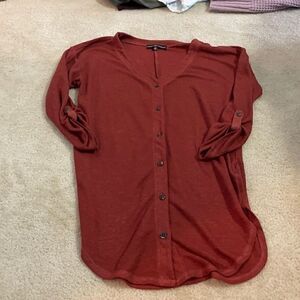 Burgundy light button up  